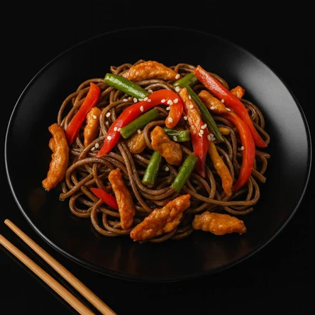 Соба с курицей терияки