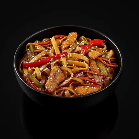 Удон с курицей терияки